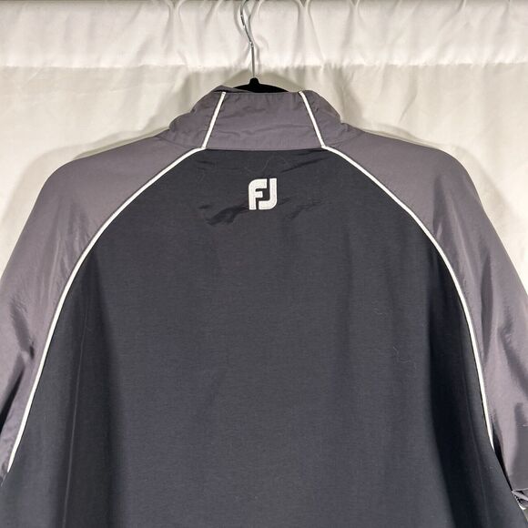 FootJoy Windbreaker Women's Large Black Grey Zip Pockets 1/2 Zip Long Sleeve - Picture 7 of 9